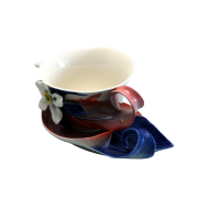 FRANZ COLLECTION COLUMBINE WILDFLOWER CUP AND SAUCER