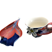 FRANZ COLLECTION COLUMBINE WILDFLOWER CUP AND SAUCER