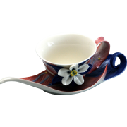 FRANZ COLLECTION COLUMBINE WILDFLOWER CUP AND SAUCER