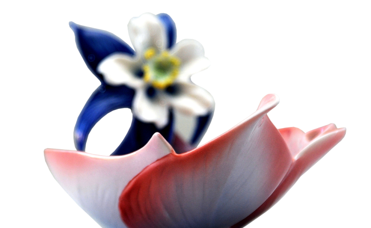 FRANZ COLLECTION COLUMBINE WILDFLOWERS CANDLE HOLDER