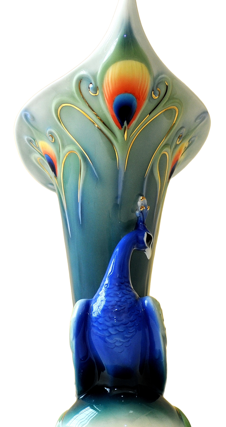 FRANZ COLLECTION THE MAGNIFICENT PEACOCK VASE