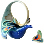 FRANZ COLLECTION THE MAGNIFICENT PEACOCK TEAPOT