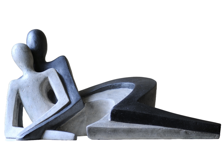 MODERN HOME DECOR LARGE RESIN ABSTRACT LAYING DOWN COUPLE SCULPTURE