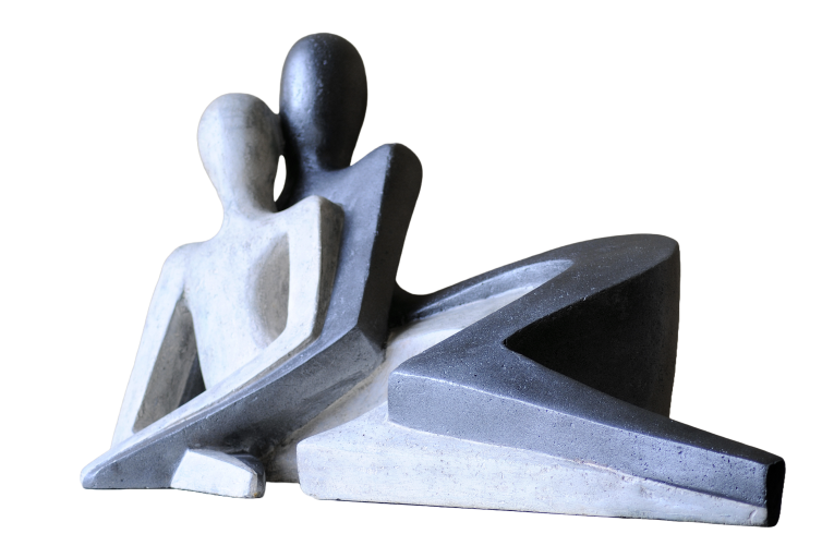 MODERN HOME DECOR LARGE RESIN ABSTRACT LAYING DOWN COUPLE SCULPTURE