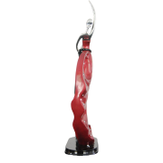 ELEGANT RED AND BLACK DANCING COUPLE RESIN SCULPTURE