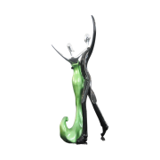 JADE AND BLACK DANCING COUPLE SCULPTURE