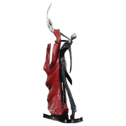 ELEGANT RED AND BLACK DANCING COUPLE RESIN SCULPTURE
