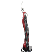 ELEGANT RED AND BLACK DANCING COUPLE RESIN SCULPTURE