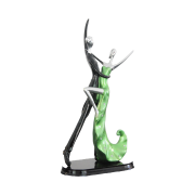 JADE AND BLACK DANCING COUPLE SCULPTURE