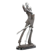 MODERN DANCING COUPLE RESIN SCULPTURE