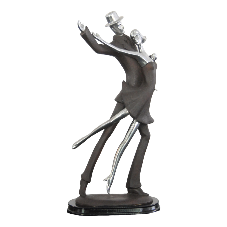 MODERN DANCING COUPLE RESIN SCULPTURE