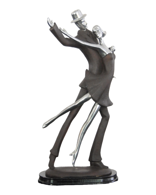 MODERN DANCING COUPLE RESIN SCULPTURE